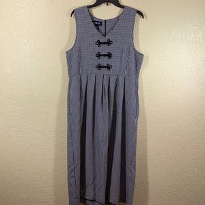 J. G. Hook Gigham Dress Sleeveless Black White 12